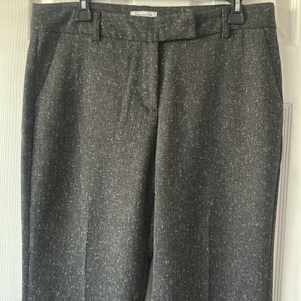 Charter club pant shop women black & white sandy dress pants size10 tall